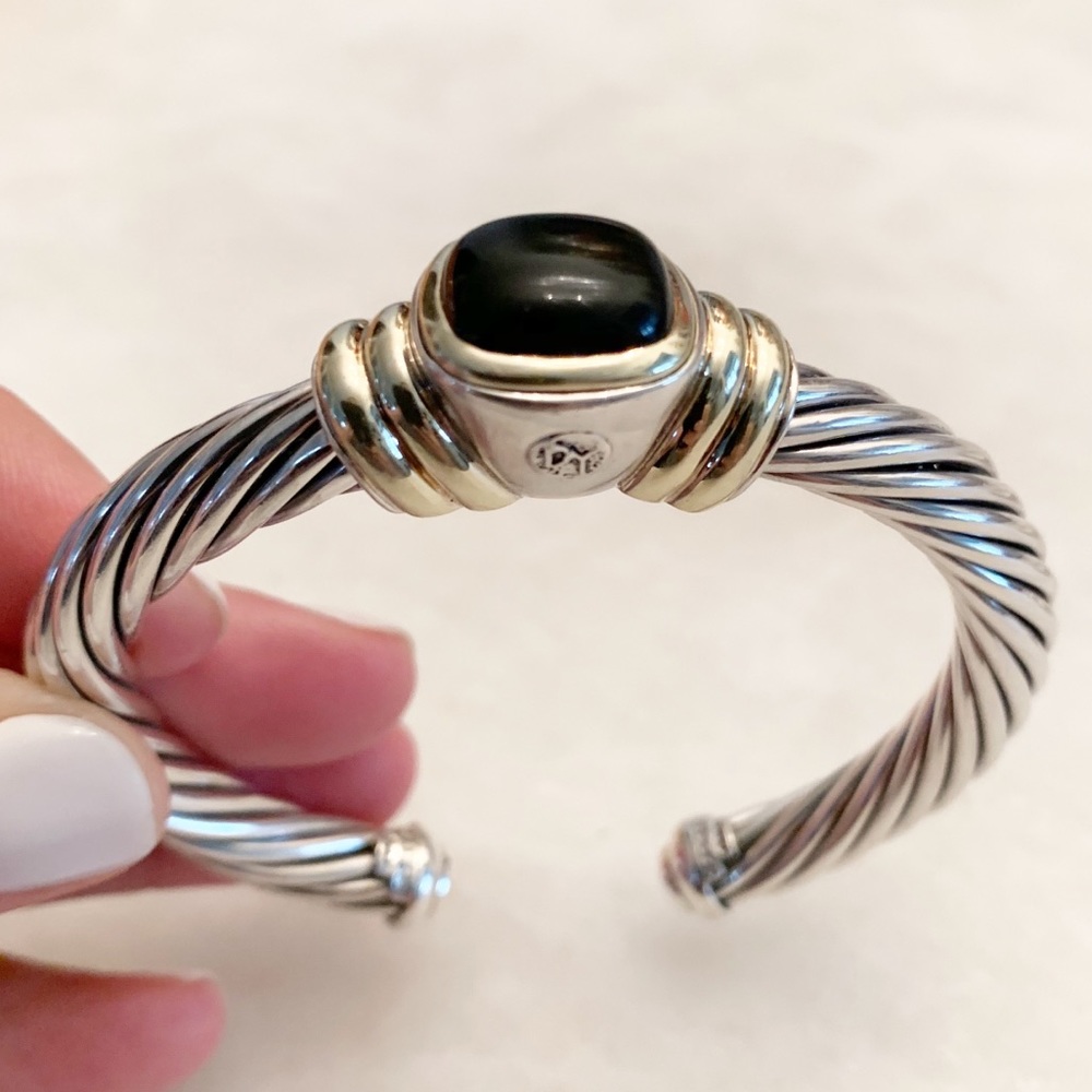 David Yurman Bracelet 14k Gold Black Onyx